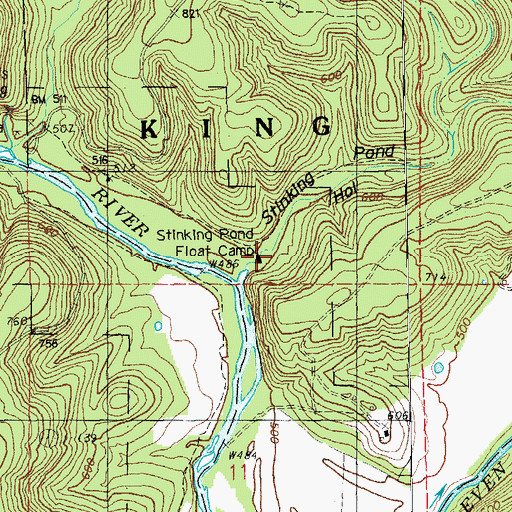 Topographic Map of Stinking Pond Float Camp, MO