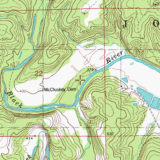 Topographic Map of Brushy Hollow, MO