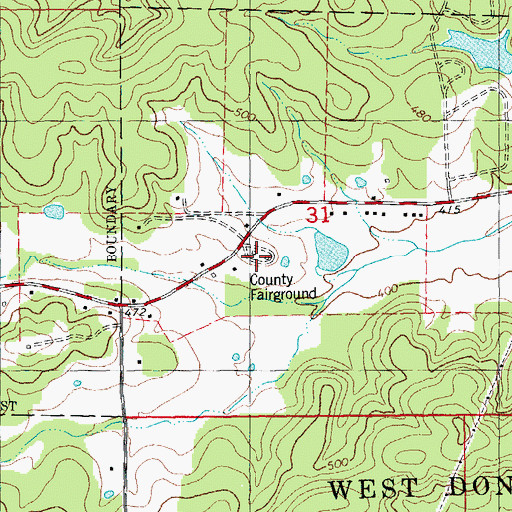 Topographic Map of Ripley County Fairground, MO