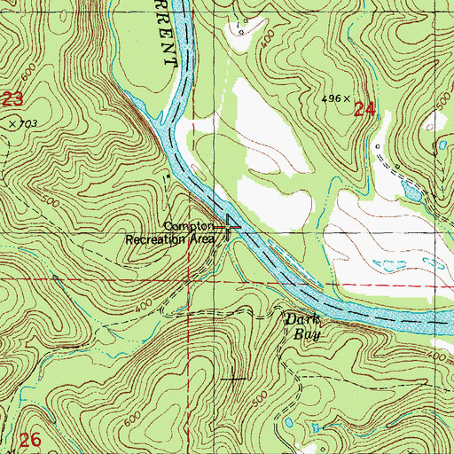 Topographic Map of Compton Recreation Area, MO