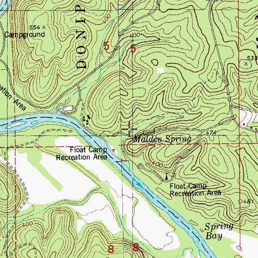Topographic Map of Malden Spring, MO