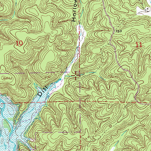 Topographic Map of Clearwater Lake State Wildlife Management Area, MO