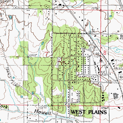 Topographic Map of Sky Haven Airport (historical), MO