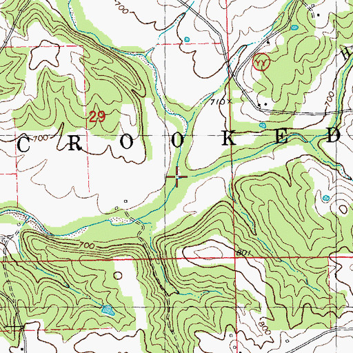 Topographic Map of Huffmans Creek, MO