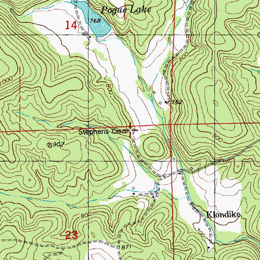Topographic Map of Stephens Cemetery, MO