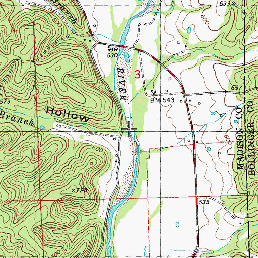 Topographic Map of Joseph Hollow, MO