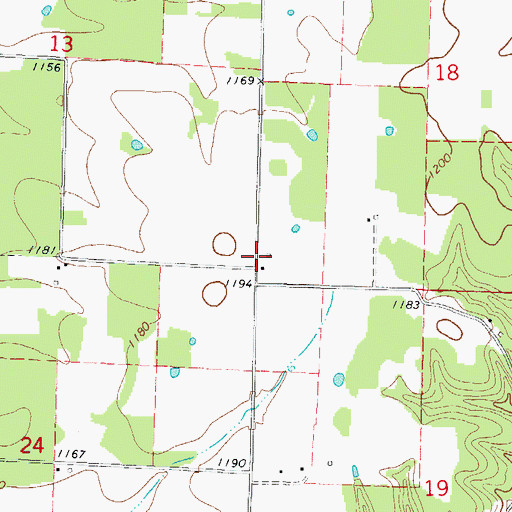 Topographic Map of Batson Prairie, AR