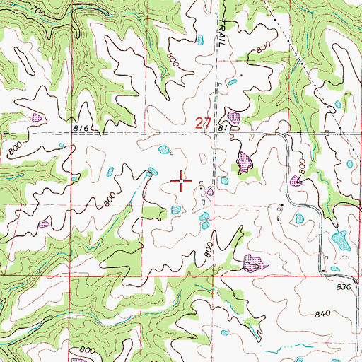Topographic Map of Folsom, MO