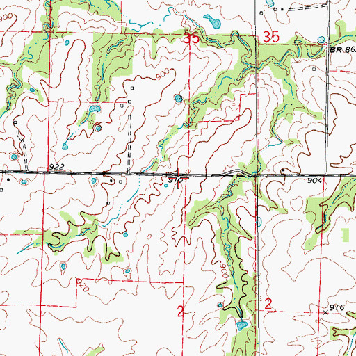 Topographic Map of Fry School (historical), MO