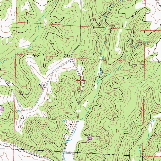 Topographic Map of Hall School (historical), MO