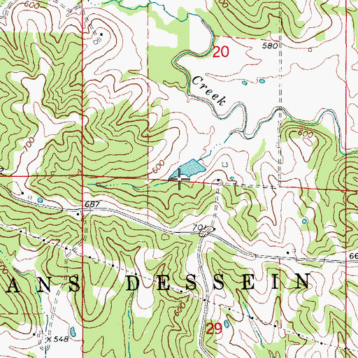 Topographic Map of Hord (historical), MO