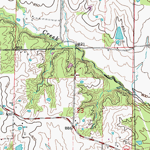 Topographic Map of Miller School (historical), MO