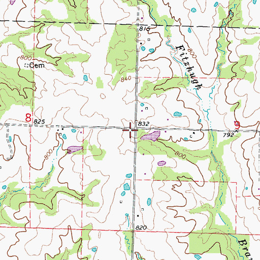 Topographic Map of Shady Grove School (historical), MO