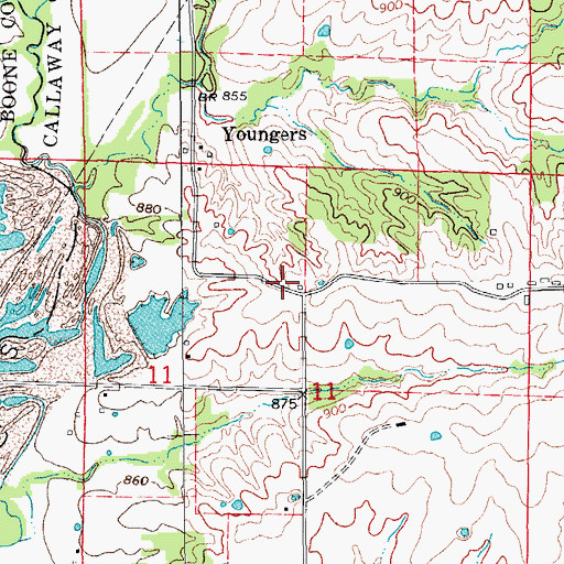 Topographic Map of Wade School (historical), MO