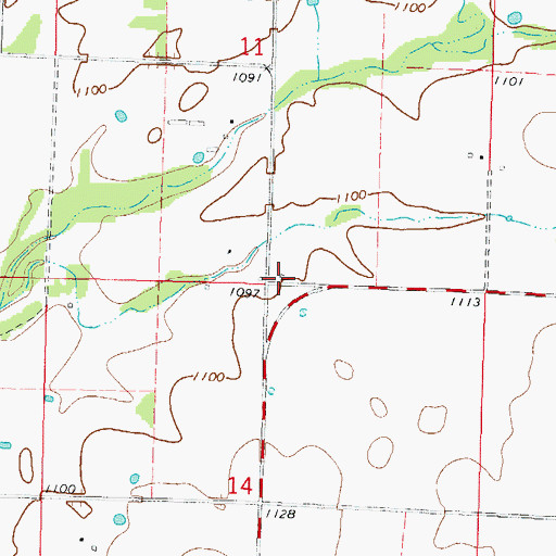 Topographic Map of Beatie Prairie School (historical), AR
