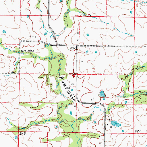 Topographic Map of Walnut Grove School (historical), MO