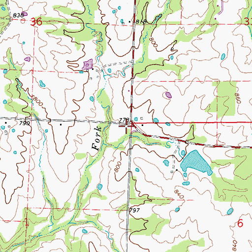Topographic Map of Duley School (historical), MO