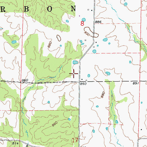 Topographic Map of Baker School (historical), MO