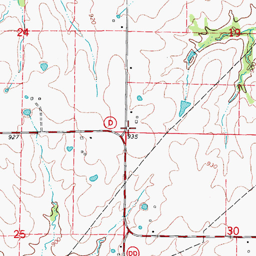 Topographic Map of Flynt School (historical), MO