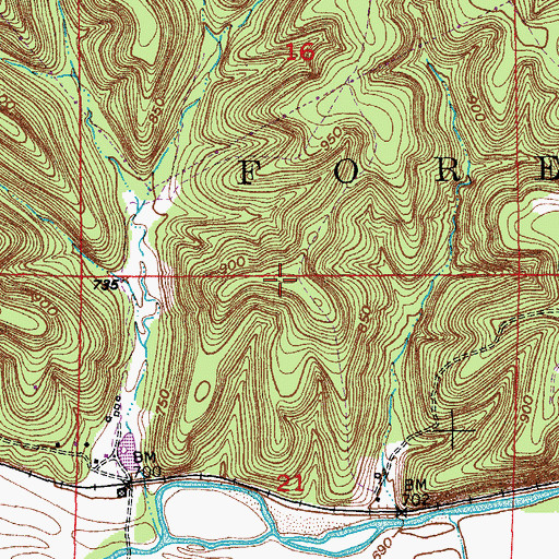 Topographic Map of Alhambra Grotto Recreation Park (historical), MO