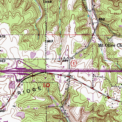 Topographic Map of Newburg Heights, MO
