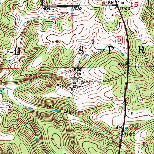 Topographic Map of Silver Fox Farm (historical), MO