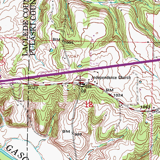 Topographic Map of Gascozark, MO