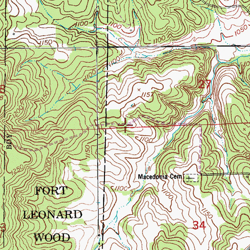 Topographic Map of Macedonia Church (historical), MO