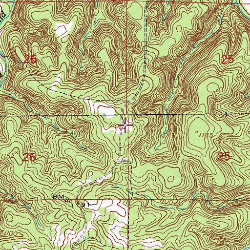 Topographic Map of Baldridge School (historical), MO