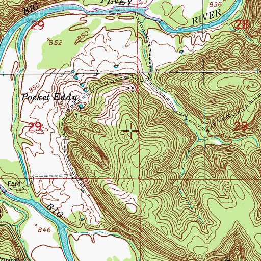 Topographic Map of Haley Bend School (historical), MO