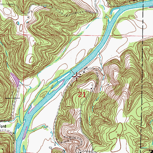 Topographic Map of Three Island Resort, MO