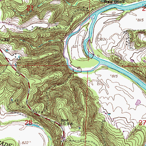 Topographic Map of Paw Paw Lodge, MO
