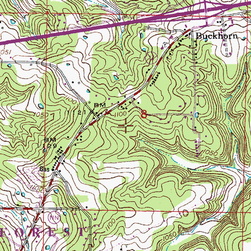 Topographic Map of Pleasant Grove School (historical), MO