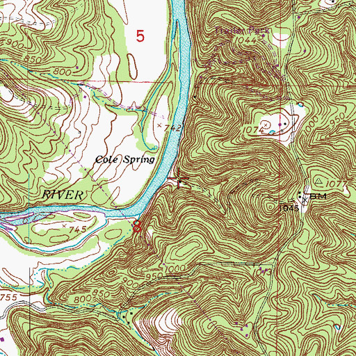 Topographic Map of Camp Minake, MO