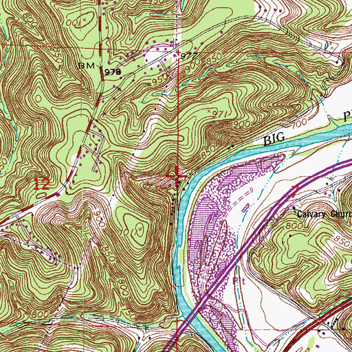 Topographic Map of Possum Lodge, MO