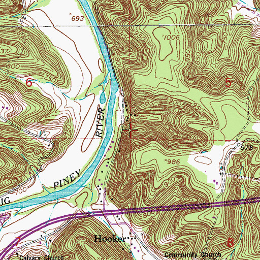 Topographic Map of Stewart Camp (historical), MO