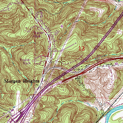 Topographic Map of Anderson School (historical), MO