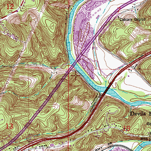 Topographic Map of Munger Resort (historical), MO