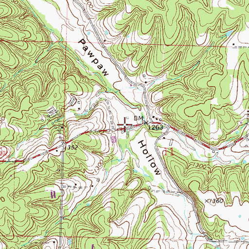 Topographic Map of Bergin School (historical), AR