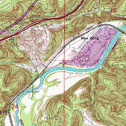 Topographic Map of Rigsby Cottages (historical), MO