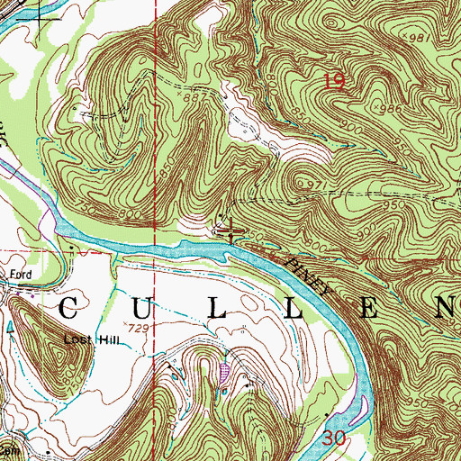 Topographic Map of Meadow Brook Lodge, MO