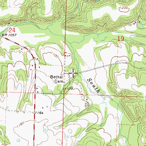 Topographic Map of Bethel Church (historical), AR