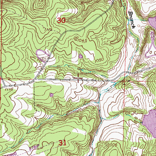 Topographic Map of Lone Star School Number One (historical), MO