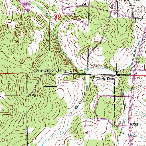 Topographic Map of Friendship Church (historical), MO