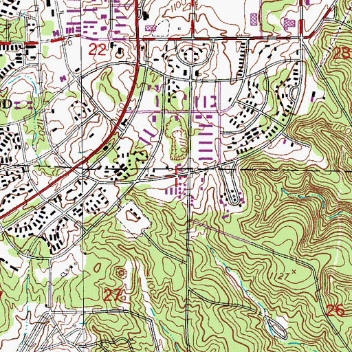 Topographic Map of Tribune (historical), MO