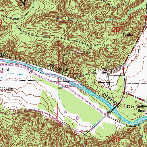 Topographic Map of Ramseys Place, MO
