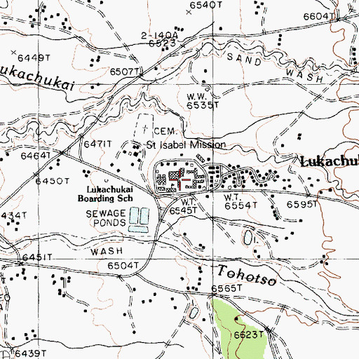 Topographic Map of Lukachukai, AZ