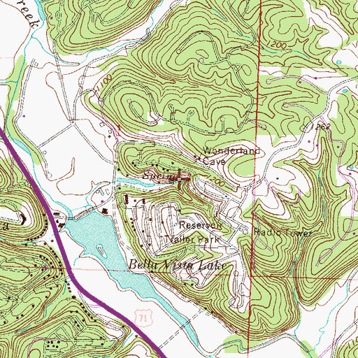 Topographic Map of Big Spring, AR