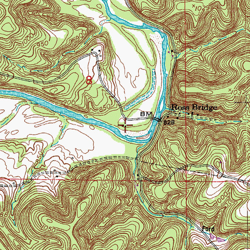 Topographic Map of Keatons Place, MO