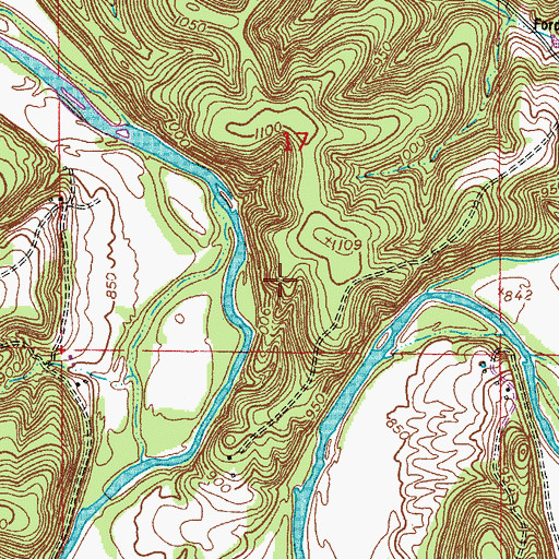 Topographic Map of Pine Bluff School (historical), MO